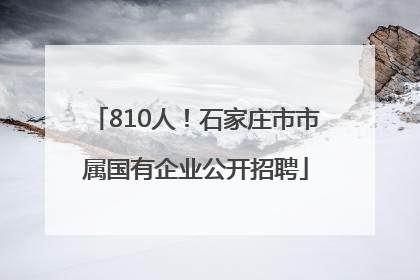 810人！石家庄市市属国有企业公开招聘